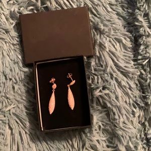 Rose Gold Dangle Post Earrings
